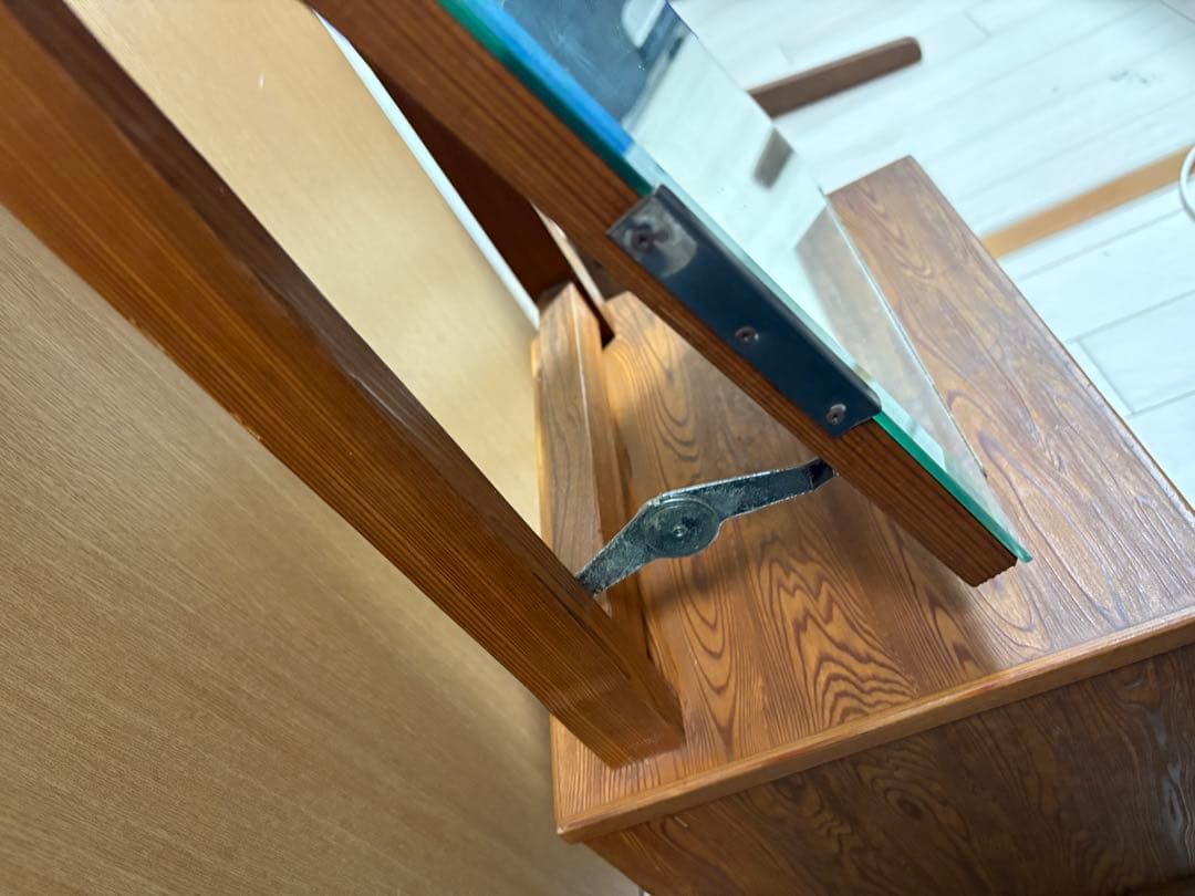 屋久杉　うるし塗り　姿見　ミラー　化粧台　ドレッサー　ニッ引姿見