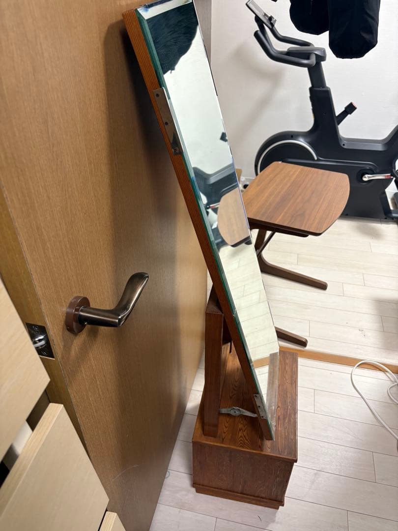 屋久杉　うるし塗り　姿見　ミラー　化粧台　ドレッサー　ニッ引姿見