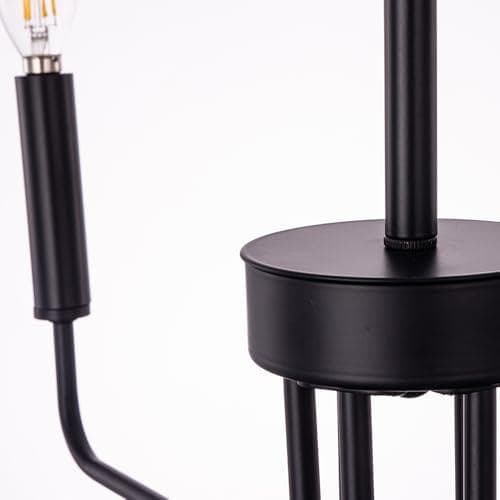 Chende シャンデリア おしゃれ ブラック 6灯 LED対応 E12 ペンa