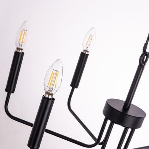 Chende シャンデリア おしゃれ ブラック 6灯 LED対応 E12 ペンa