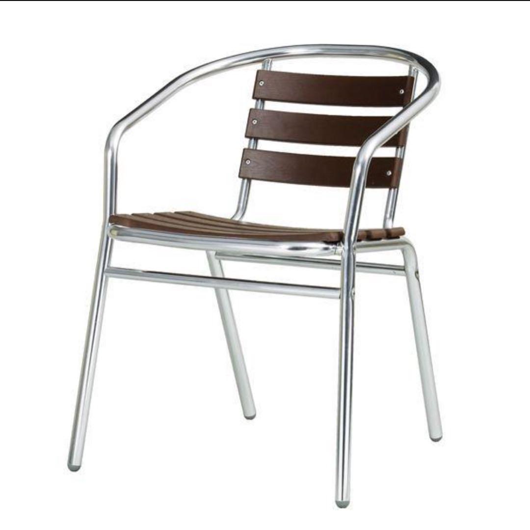 ガーデン アルミアームチェア 肘付き AL-P53AC 4脚組