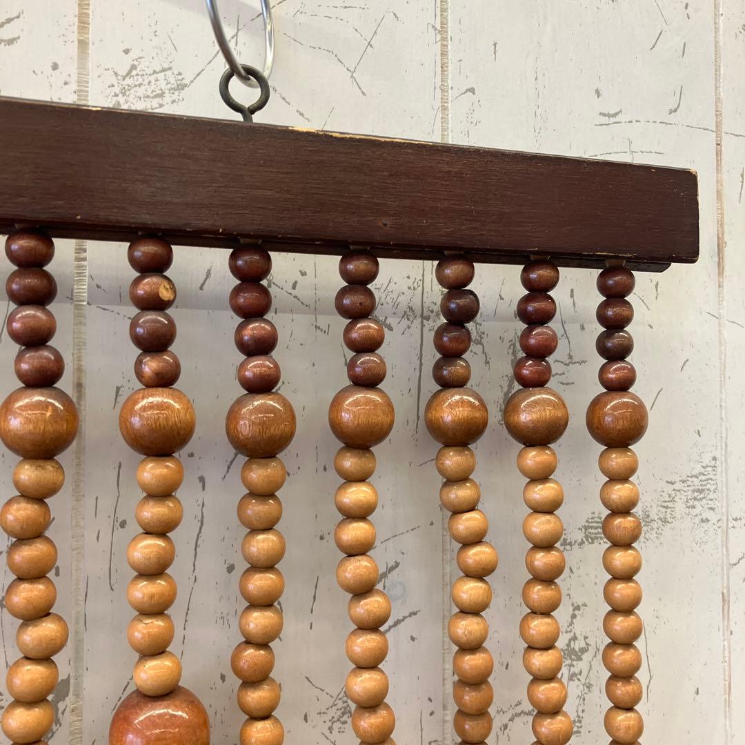 昭和レトロ 木製 ビーズのれん 玉すだれ 暖簾 ビーズカーテン 飾り