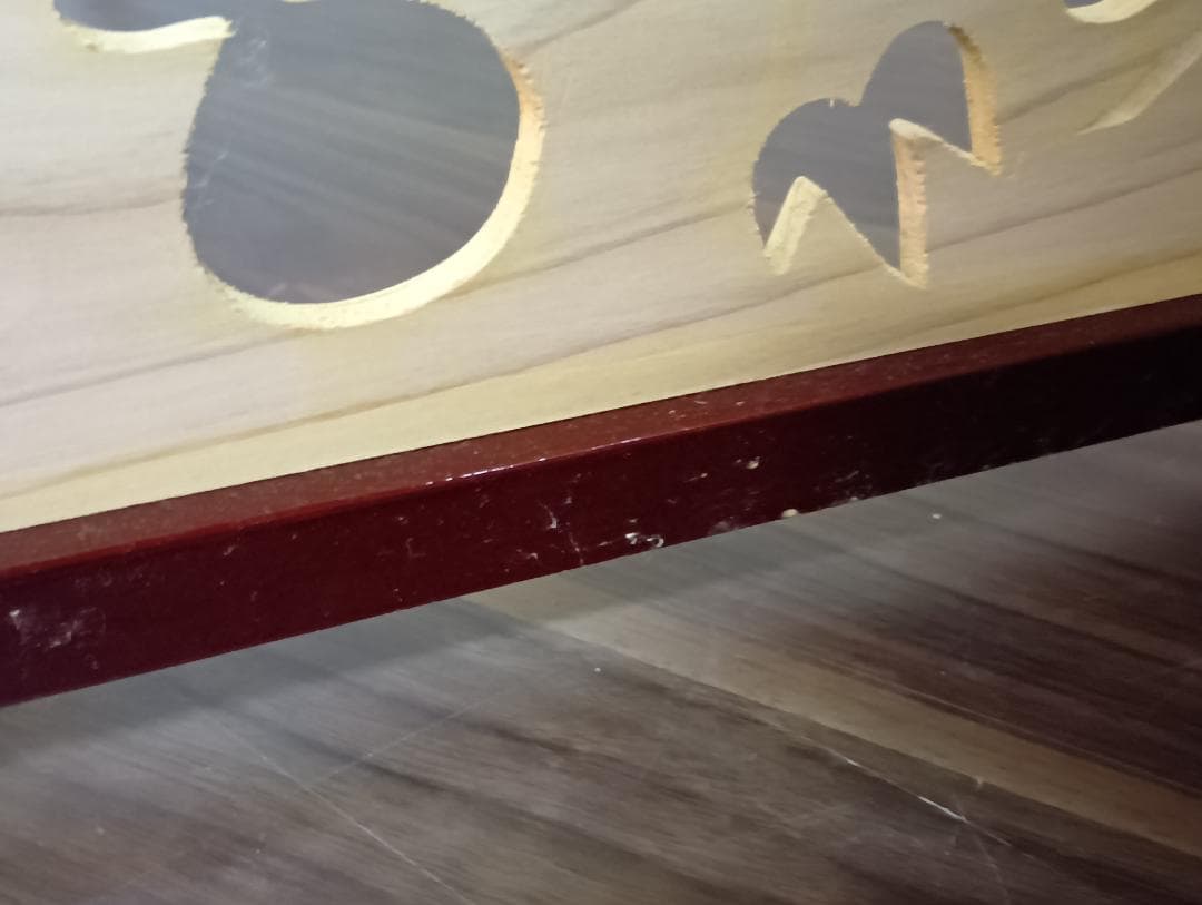 高級溜塗屏風「六瓢」四つ折り 御簾屏風 W47×4曲×H135