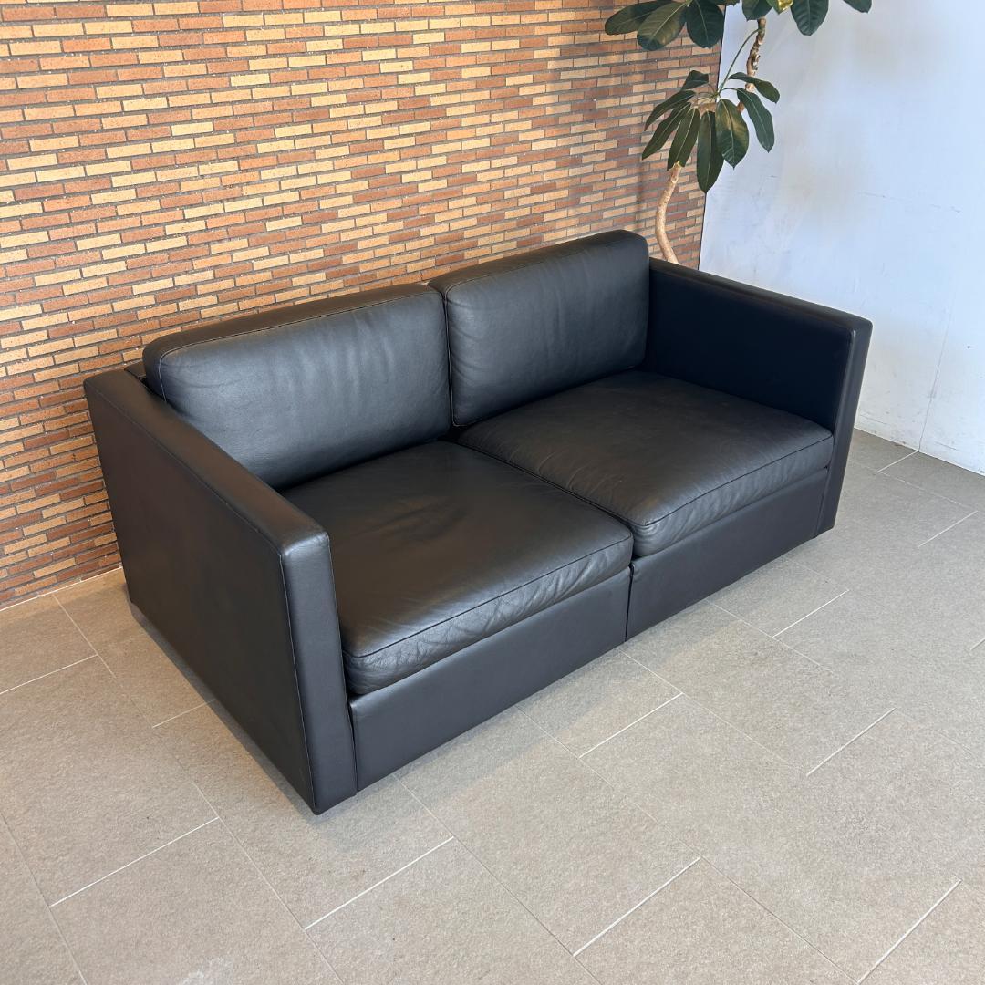 【高級名作】♥Knoll（ノル）本革 3人掛けソファ ブラック