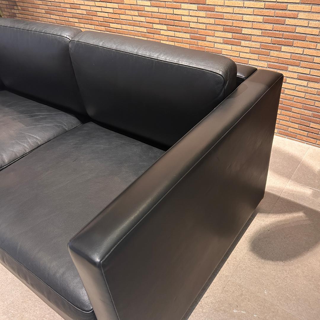 【高級名作】♥Knoll（ノル）本革 3人掛けソファ ブラック