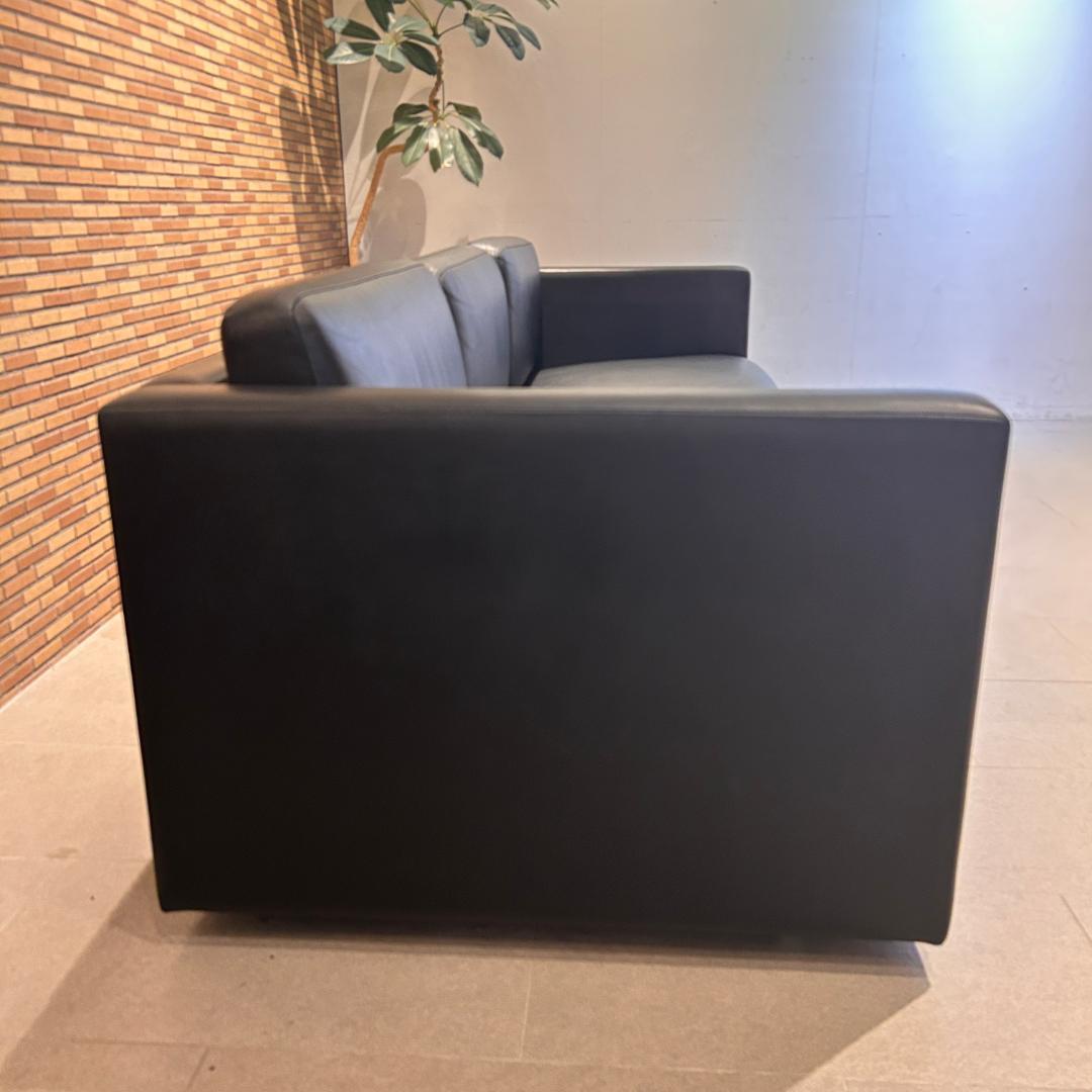 【高級名作】♥Knoll（ノル）本革 3人掛けソファ ブラック