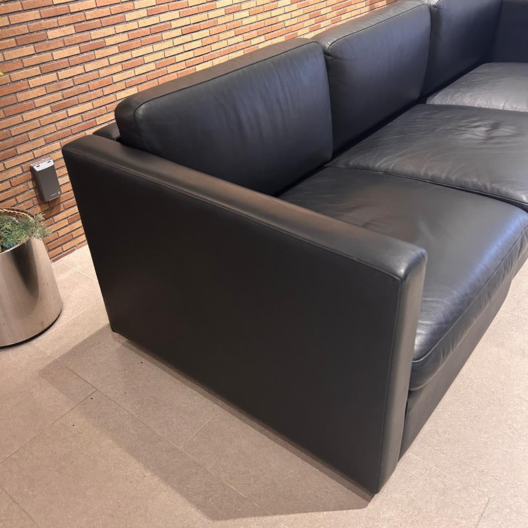 【高級名作】♥Knoll（ノル）本革 3人掛けソファ ブラック