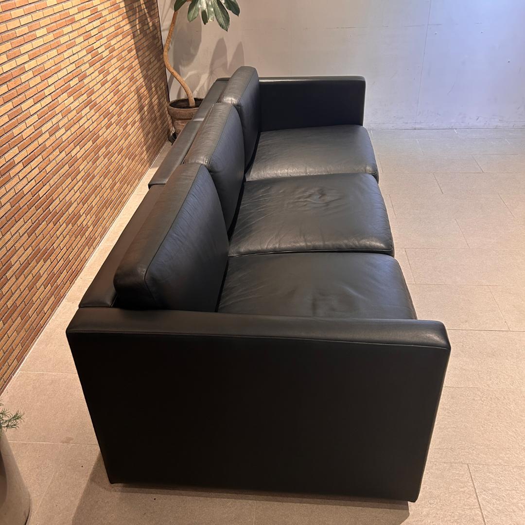 【高級名作】♥Knoll（ノル）本革 3人掛けソファ ブラック