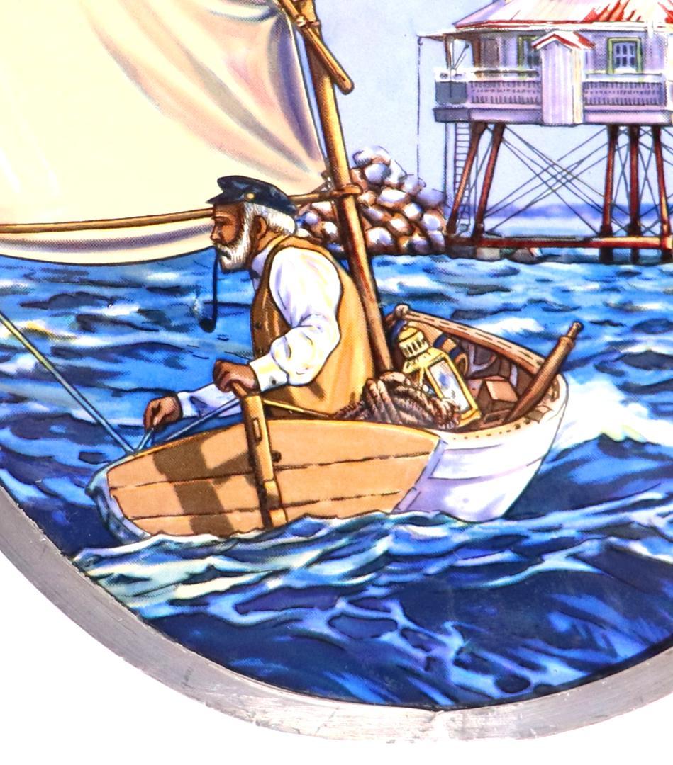 アーネスト・ヘミングウェイ ヴィンテージ ステンドグラス 老人と海