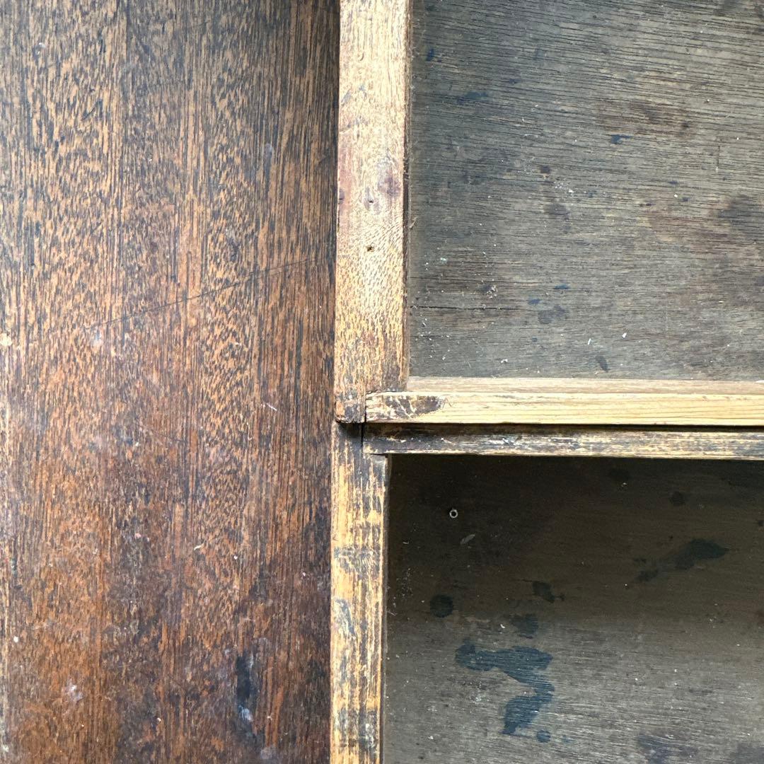 ヴィンテージ　アンティーク　木製デスク ダークブラウン 2引き出し