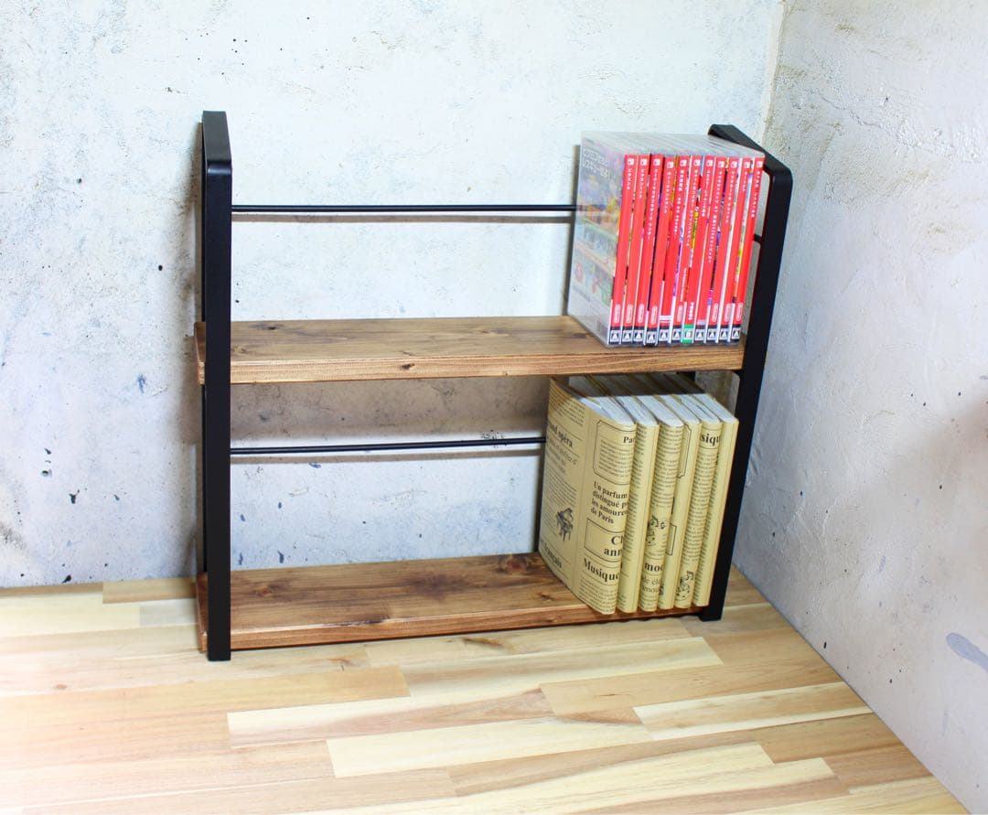 アイアン2段ブックスタンド、本棚