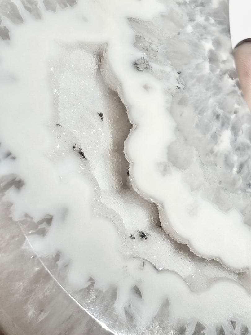 《希少・高品質✰》二回結晶の白月✧シュガークォーツ月型・台座付　クリアクォーツ