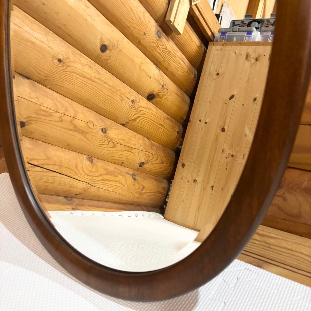 【希少】カリモク karinoku オーバル ウォールミラー 壁掛け鏡