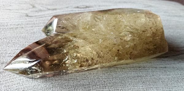 巨大 虹入り 双子山ポイント 極上シトリン 結晶原石 磨き 置物