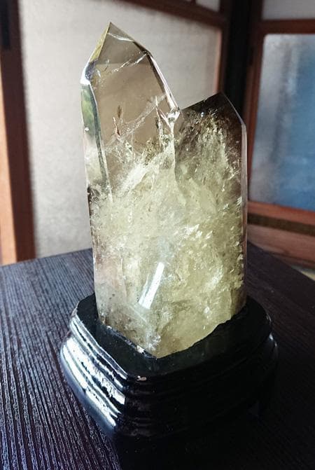 巨大 虹入り 双子山ポイント 極上シトリン 結晶原石 磨き 置物