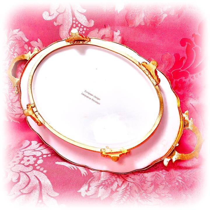 天使 エンジェル アンティーク 金縁 プレート オードブル 皿 猫脚 ロココ