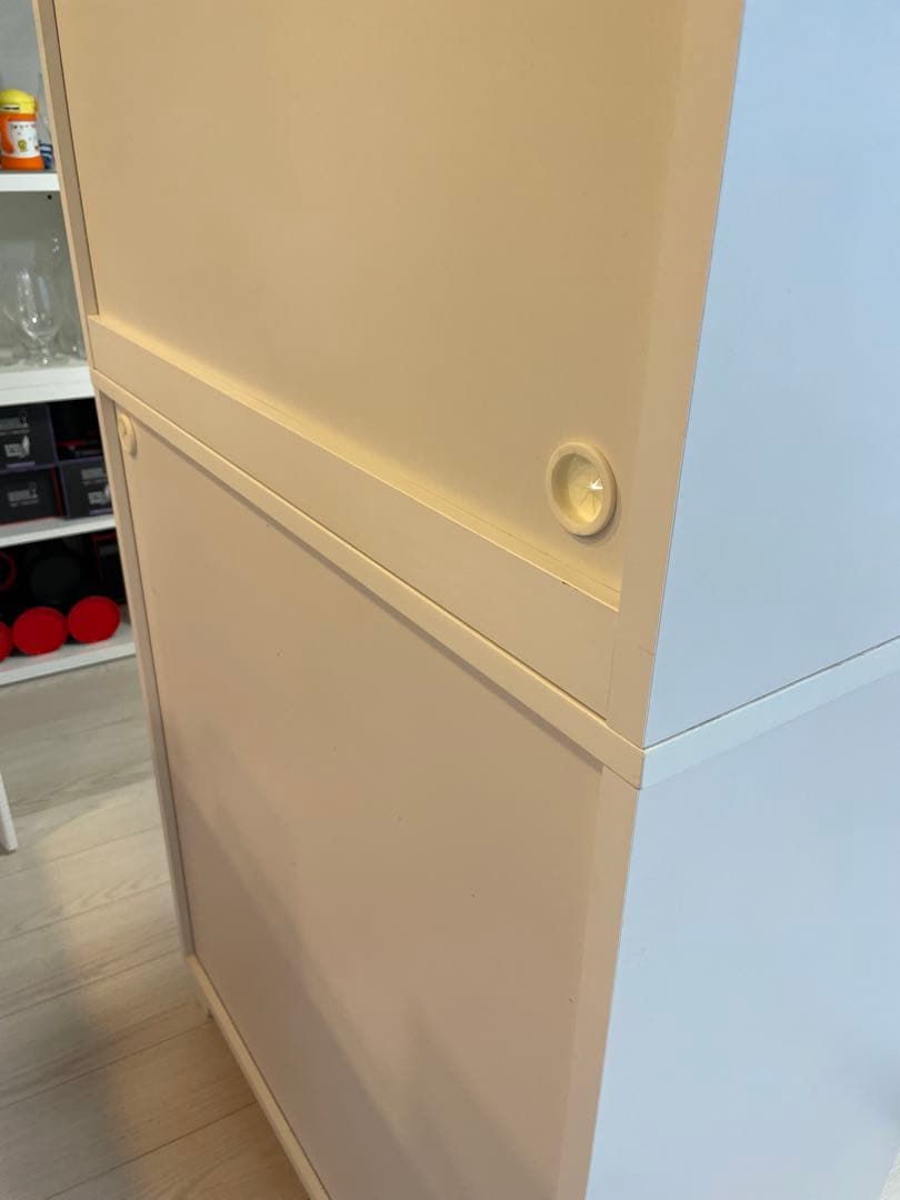 ホワイト木製食器棚・キッチンカウンター