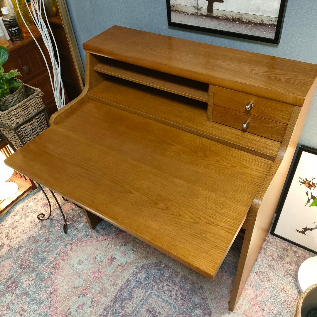 小島工芸 ライティングデスク オーク材 欧スタイル