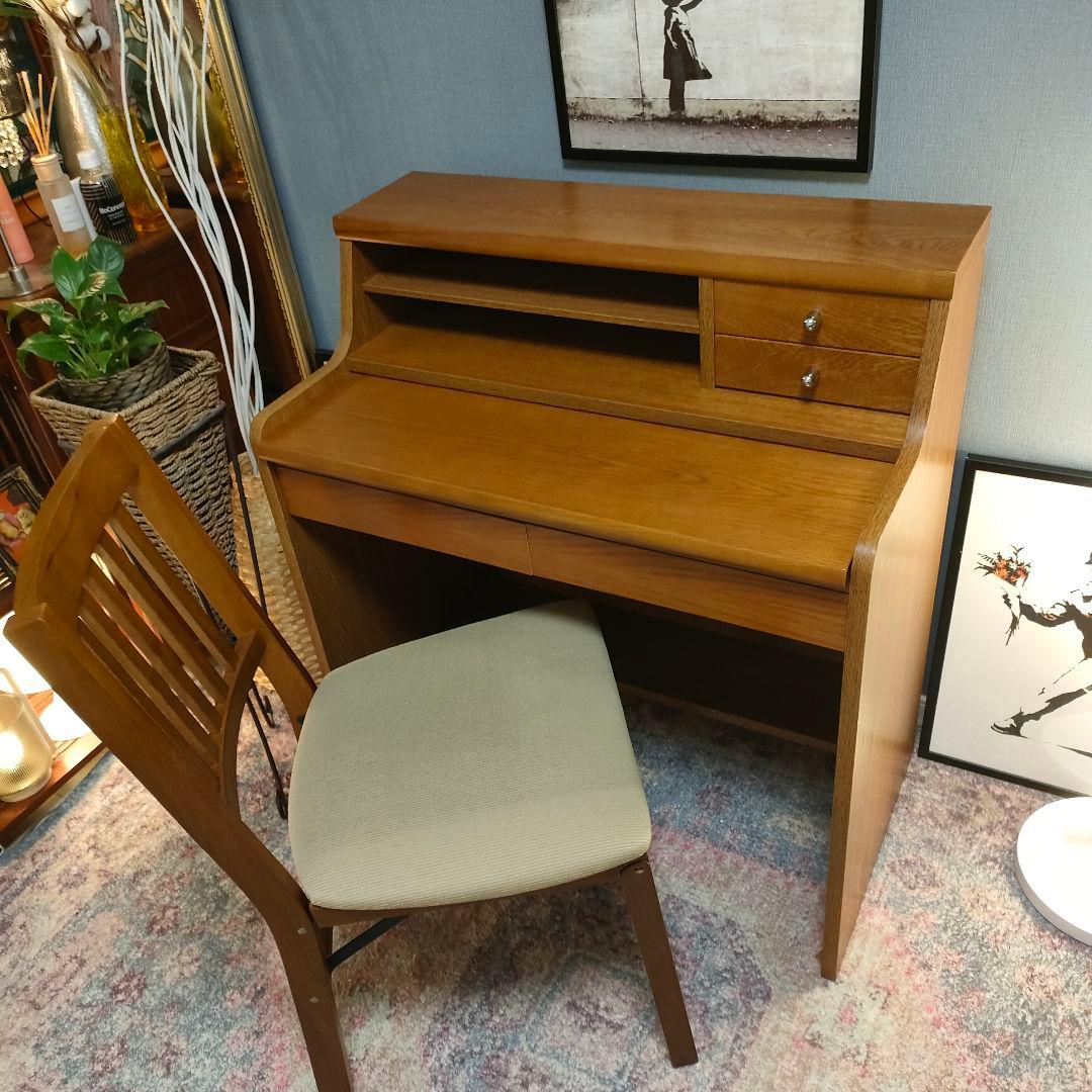 小島工芸 ライティングデスク オーク材 欧スタイル