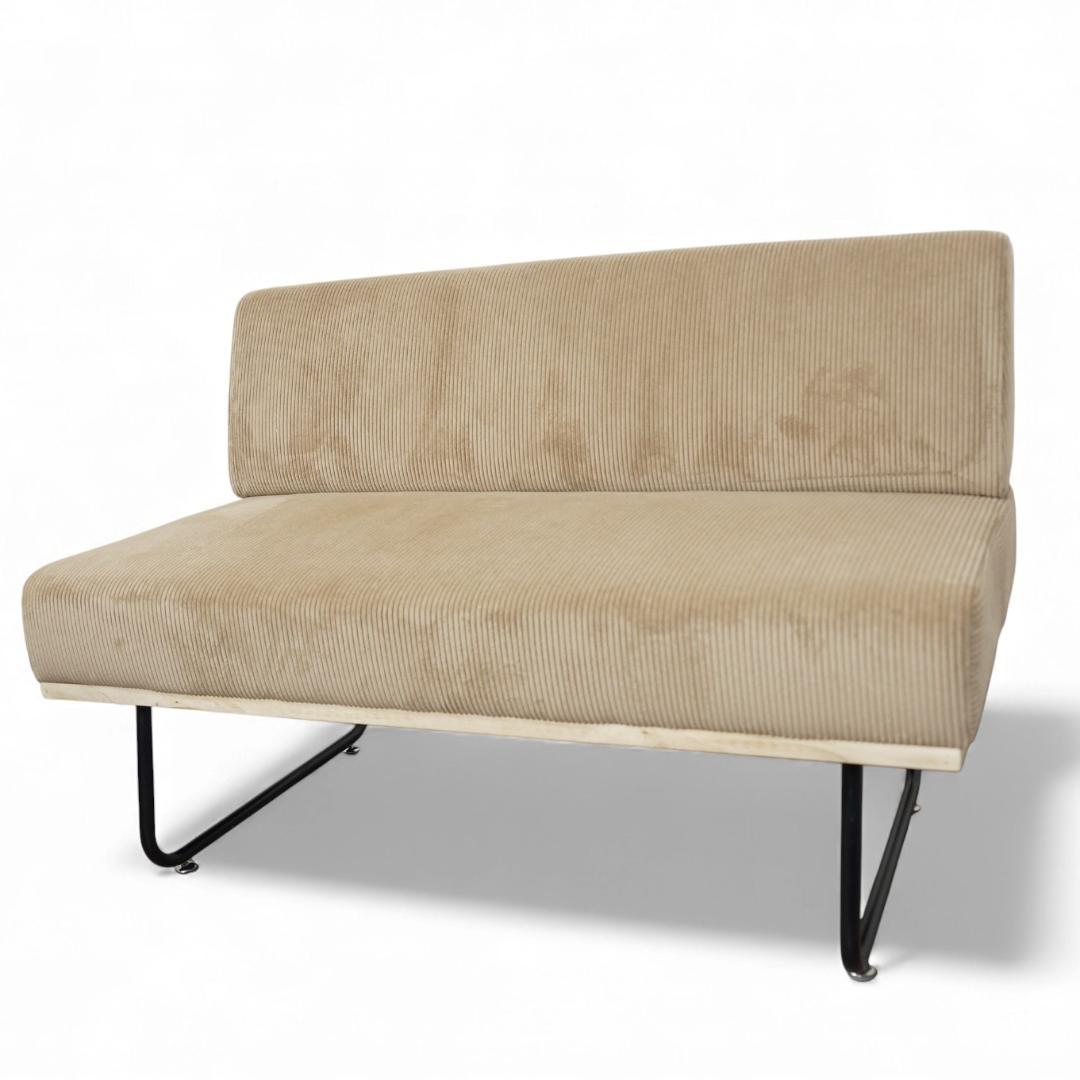送料無料【新品】幅105cm コーデュロイアイアン脚 北欧 モダン