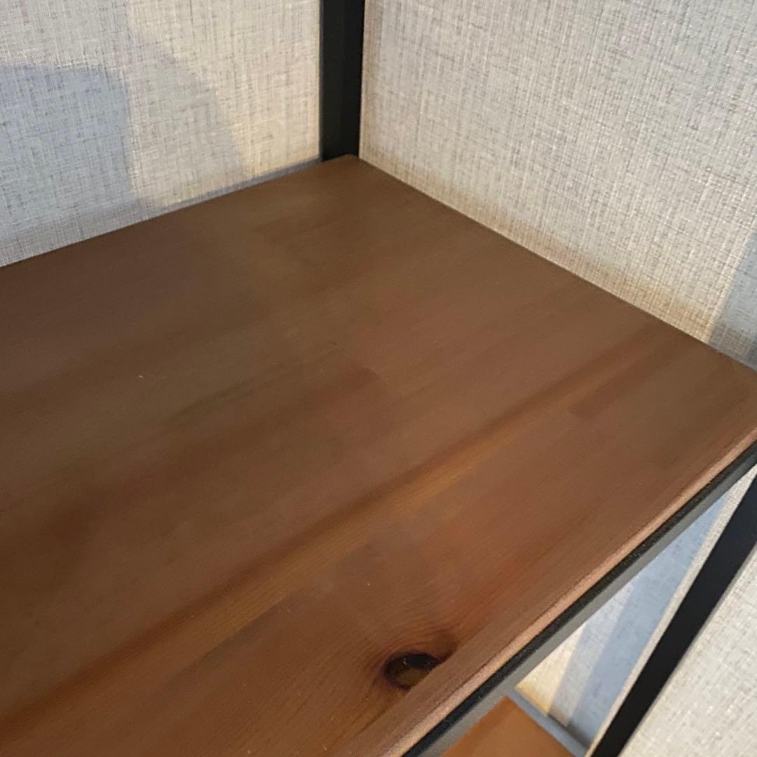 【送料込】美品★収納ラック オープンラック 木目　棚シェルフユニット,ブラック,