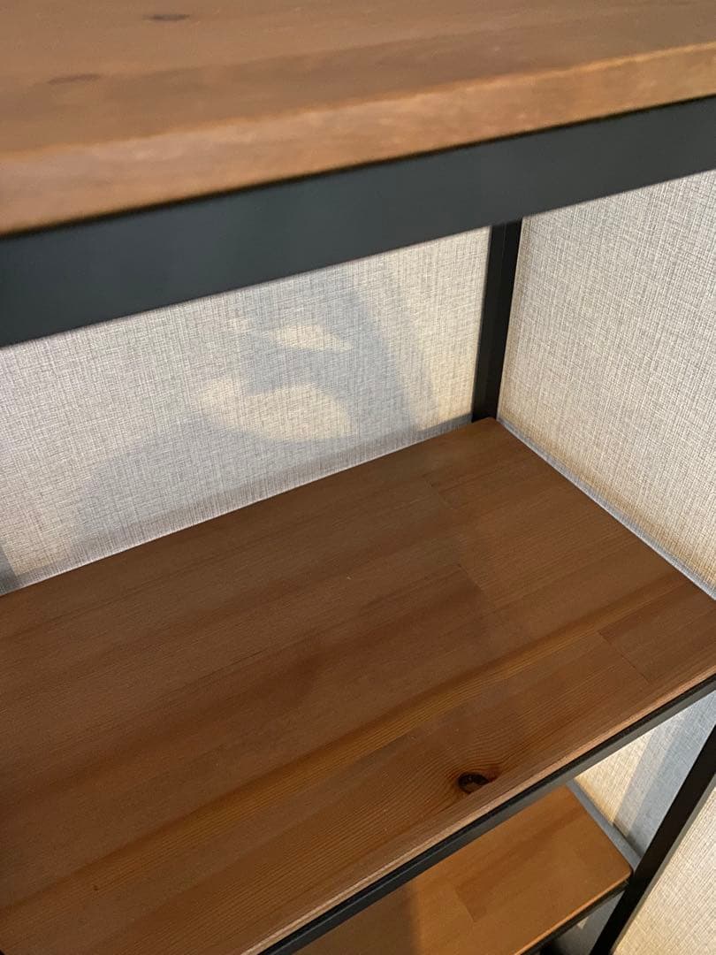 【送料込】美品★収納ラック オープンラック 木目　棚シェルフユニット,ブラック,