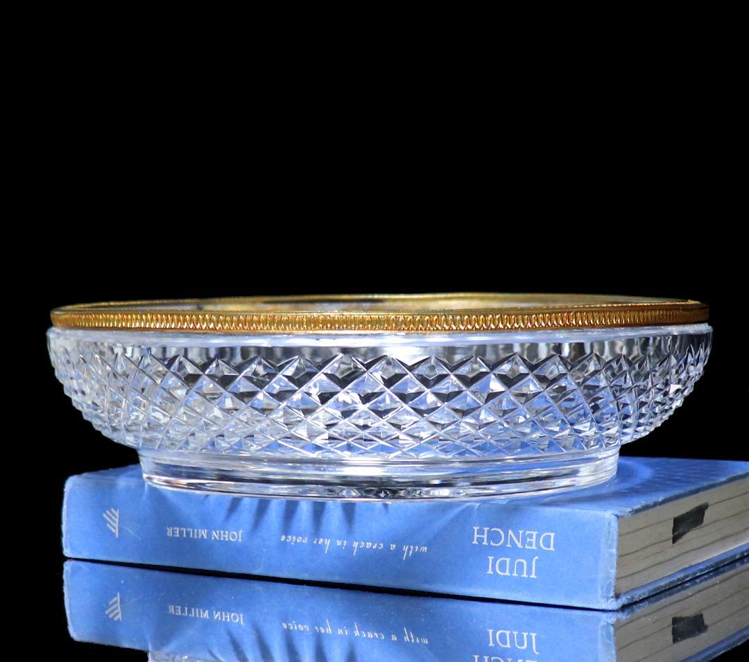オールド・バカラ 明治～大正時代 春海商店特注 金装飾霰切子大鉢