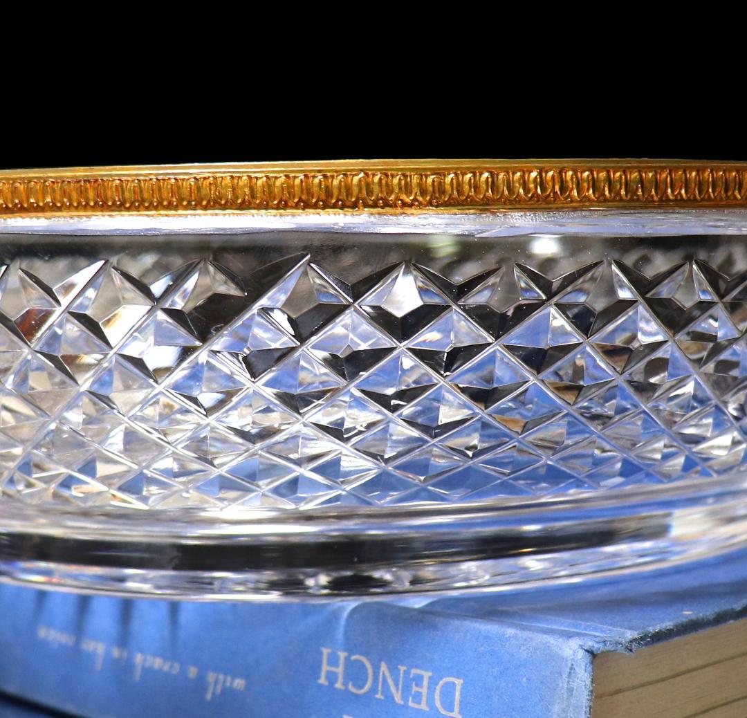 オールド・バカラ 明治～大正時代 春海商店特注 金装飾霰切子大鉢