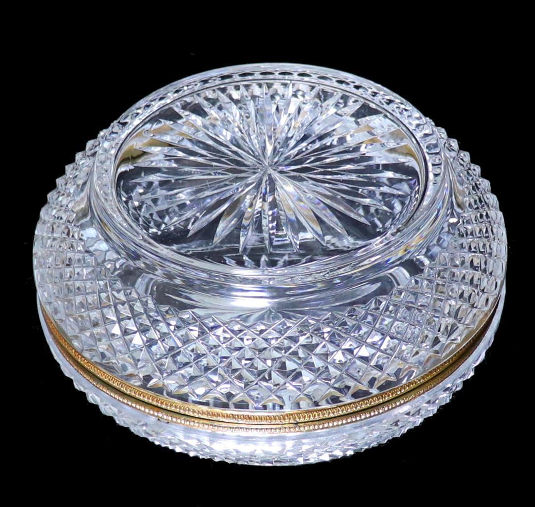 オールド・バカラ 明治～大正時代 春海商店特注 金装飾霰切子大鉢