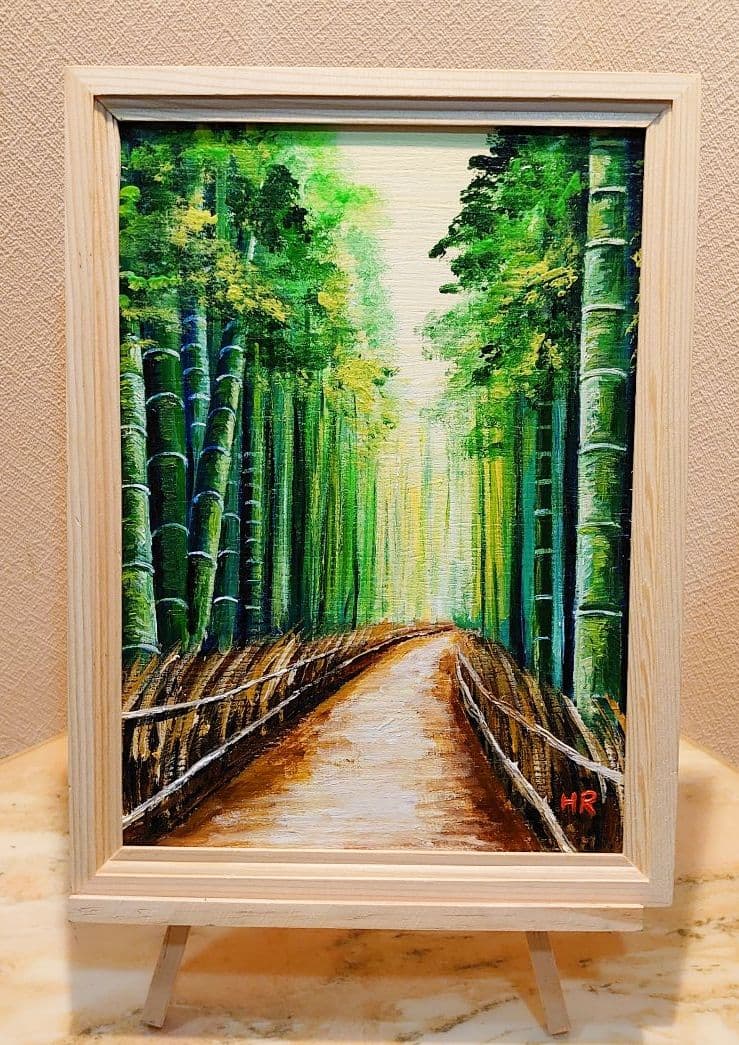 油絵 絵画【竹林】 - メルカリ