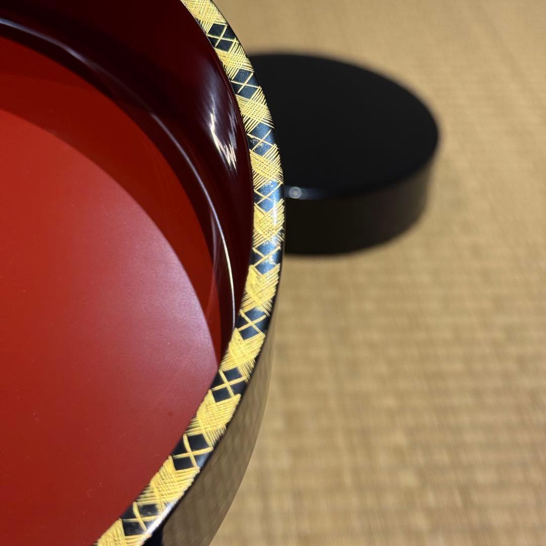 輪島塗 池盛漆器謹製 本堅地 網代沈金 丸重 共箱 美品 - メルカリ