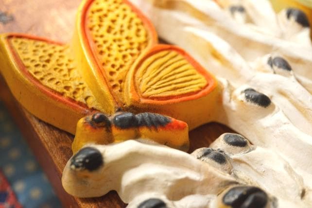 USA 60’s 70's ヴィンテージ 壁掛け マッシュルーム かえる 蝶