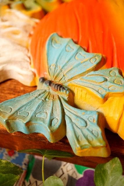 USA 60’s 70's ヴィンテージ 壁掛け マッシュルーム かえる 蝶