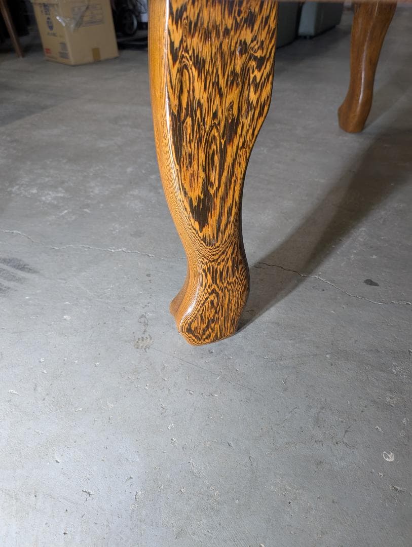 天然木座卓　一枚板 曲線脚デザイン【無垢】