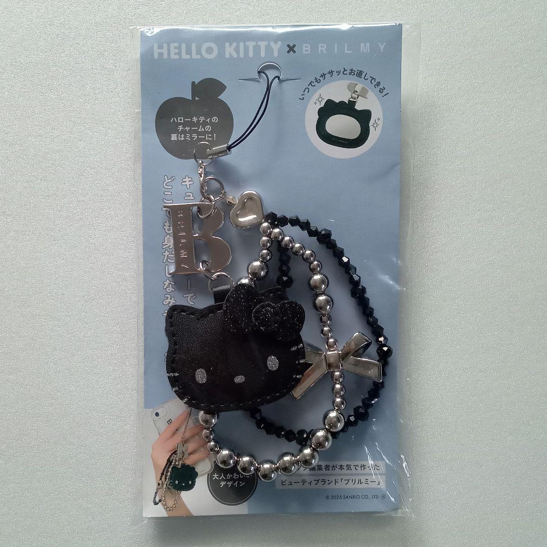 HELLO KITTY × BRILMY ミラー付きビーズストラップ BLACK - メルカリ