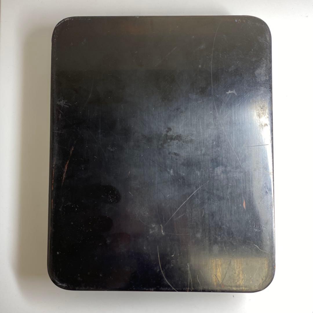 時代 本堆黒 硯箱 22.5×18.5×4.5cm 東キ7-1129☆2Fトコチ