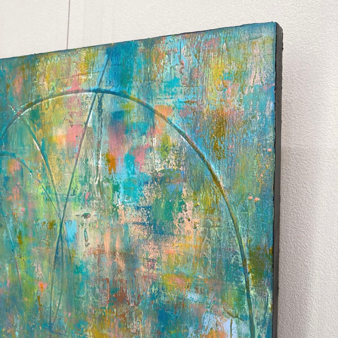 アクリル画 抽象画 アートパネル 北欧 原画 アート 絵画 インテリア グリーン