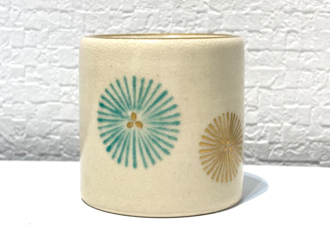 297【蓋置 2点セット】高台寺窯 三猿 阿山造 色絵 唐松 茶道具 茶事