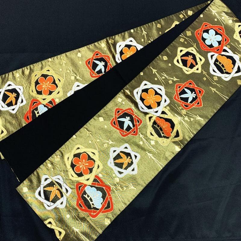 0ag56◆川島織物 ハーフ成人式 全通袋帯 七五三 七歳 松竹梅◆美品