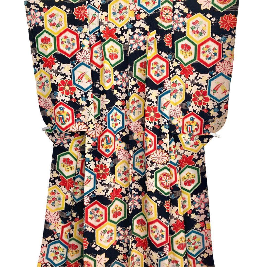 ★みのすけ★ジュニア 子供着物 大正ロマン アンティーク着物 NO330