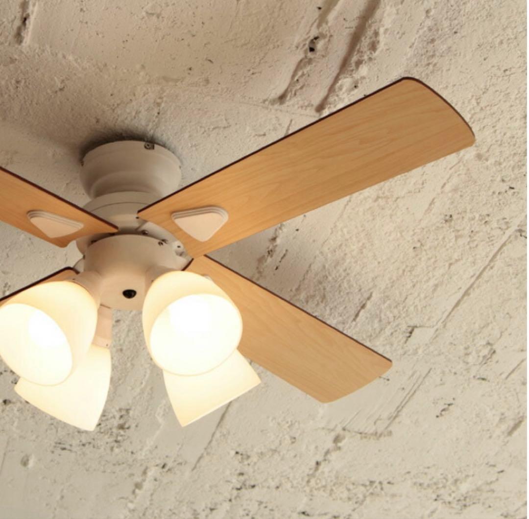 40wのLED電球×4個付けます⭐︎シーリングファン天井照明4灯