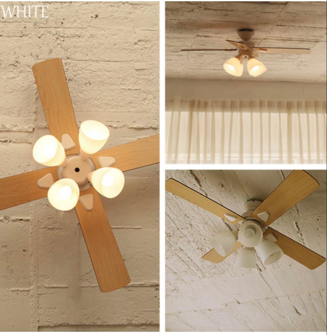 40wのLED電球×4個付けます⭐︎シーリングファン天井照明4灯