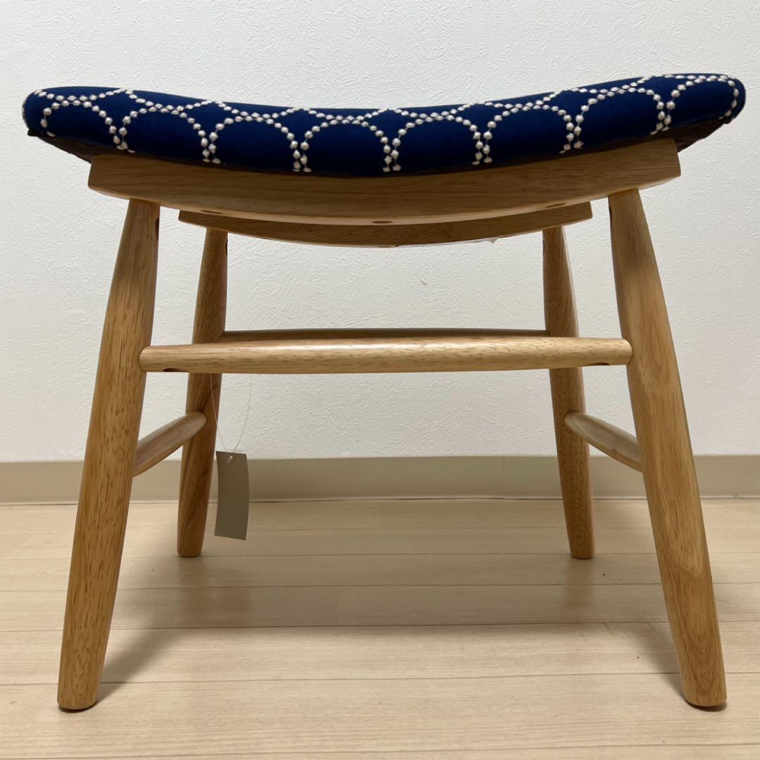 ミナペルホネン スツール タンバリン 丸脚 【ネイビー/オレンジ】 椅子 ベンチ