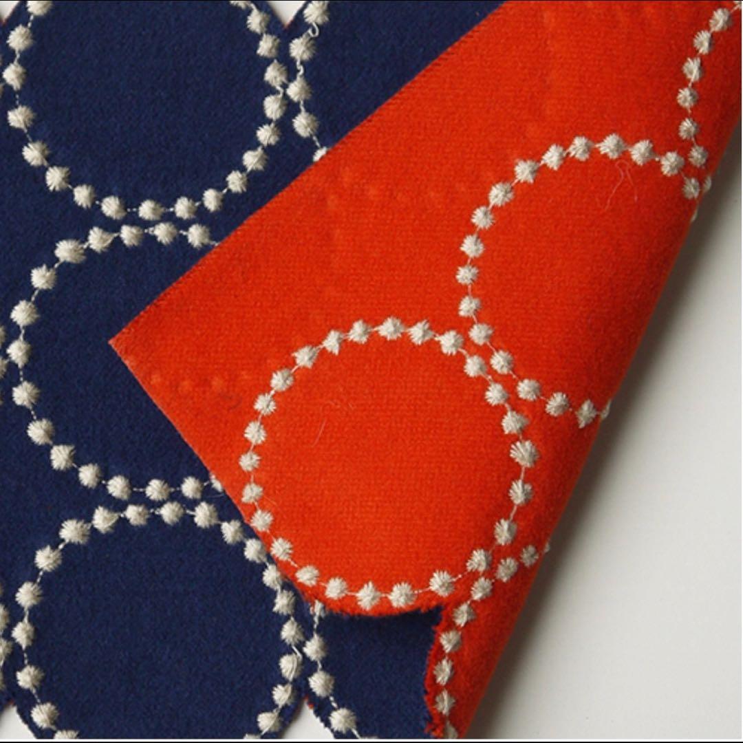 ミナペルホネン スツール タンバリン 丸脚 【ネイビー/オレンジ】 椅子 ベンチ