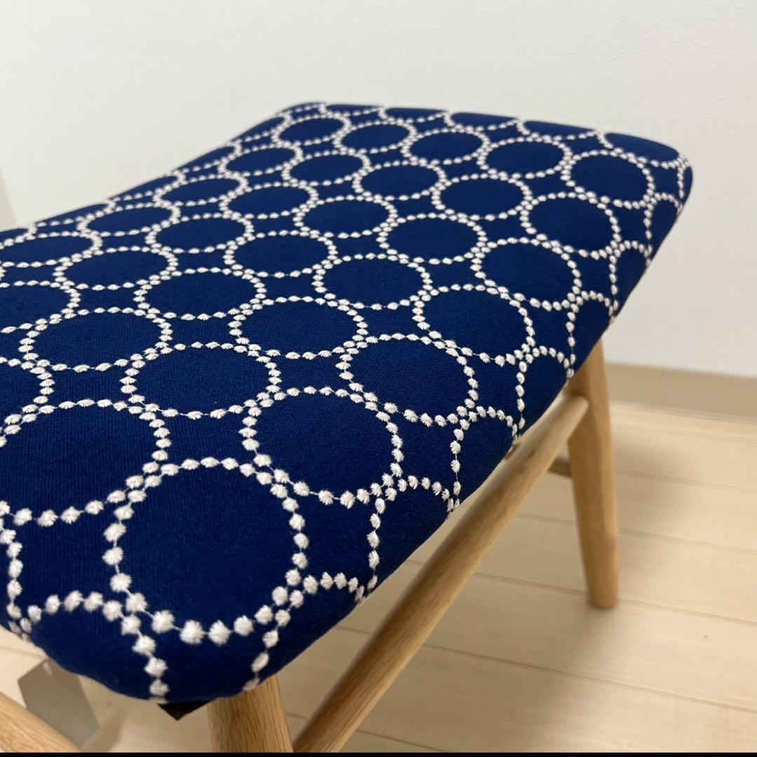 ミナペルホネン スツール タンバリン 丸脚 【ネイビー/オレンジ】 椅子 ベンチ