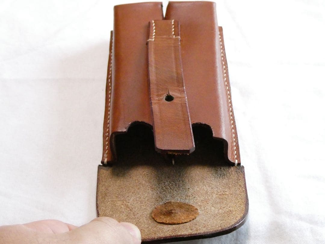 レザー ルガーP08用 マガジンポーチ ブラウン ドイツ軍 海軍砲兵 本革