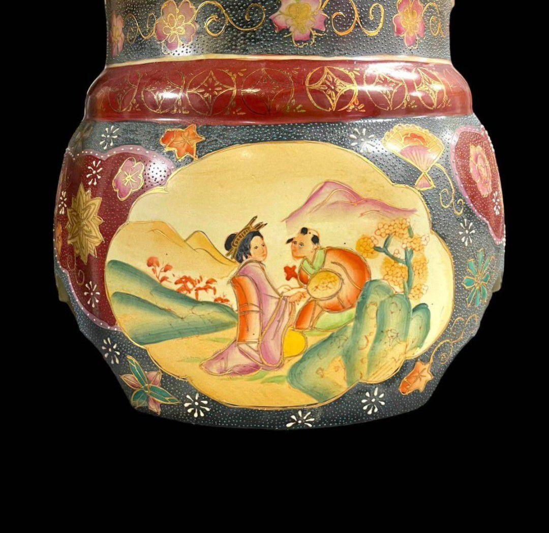 特大 美品】薩摩焼 沈降壺 高さ約130cm 特大 大型 花瓶 古中国 飾り壺