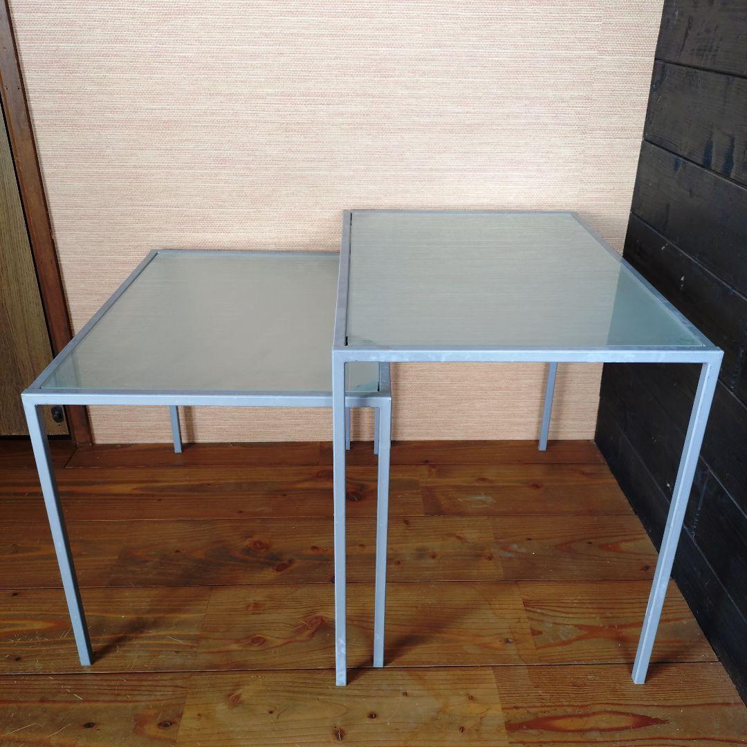 ガラス & 金属 テーブル セット　インテリア