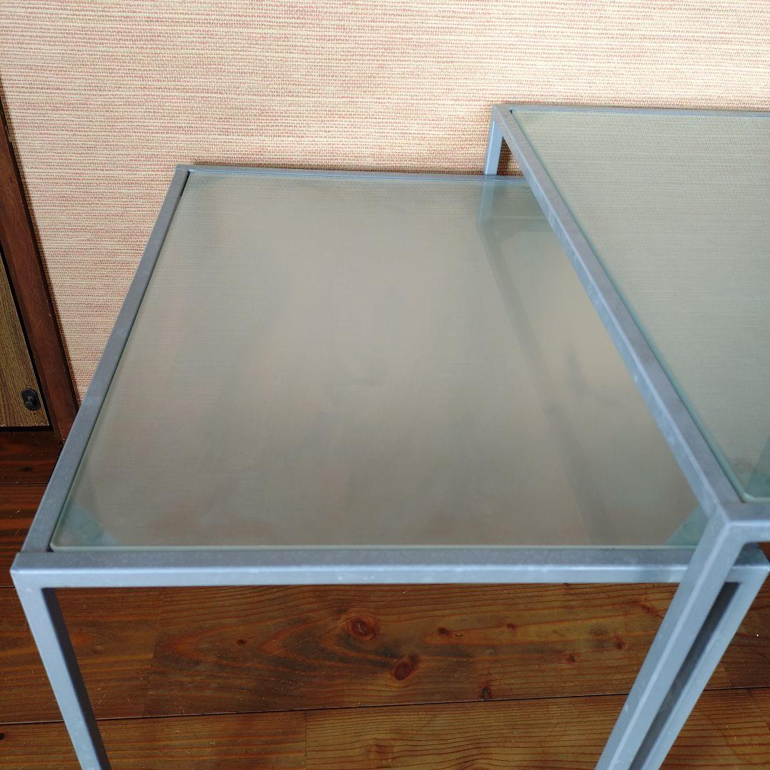 ガラス & 金属 テーブル セット　インテリア