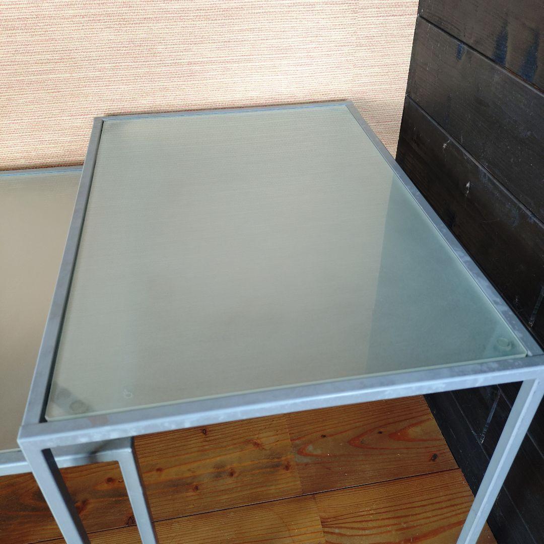 ガラス & 金属 テーブル セット　インテリア